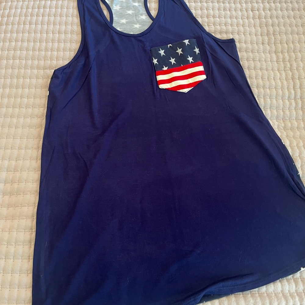 First Looks Navy Star Tank Top
